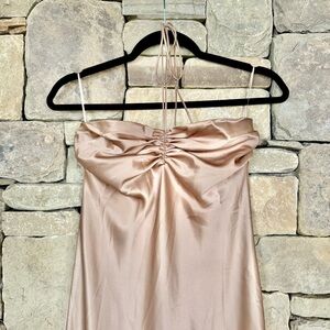 Reformation Valora satin Dress Chanterelle